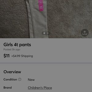 Beige size 4t children place pants